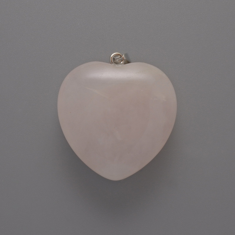 Kettenanhänger Herz Rosenquarz, Durchmesser 26×27×11 mm+
