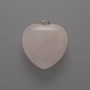 Kettenanhänger Herz Rosenquarz, Durchmesser 26×27×11 mm+