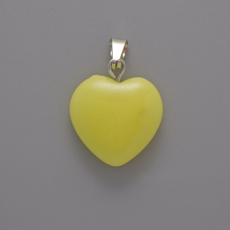Herzanhänger Citrin (künstlich), Durchmesser 16×16×5 mm ±, Länge 23 mm ±