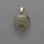 Herz-Anhänger aus Labradorit, Durchmesser 15×15×6 mm, Länge ca. 23 mm