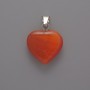 Anhänger Herz Katzenauge orangefarben, Durchmesser ca. 15×16×5 mm, Länge ca. 23 mm+