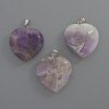 Herz-Anhänger aus Amethyst, Durchmesser ca. 25×25×9 mm, Länge ca. 33 mm+