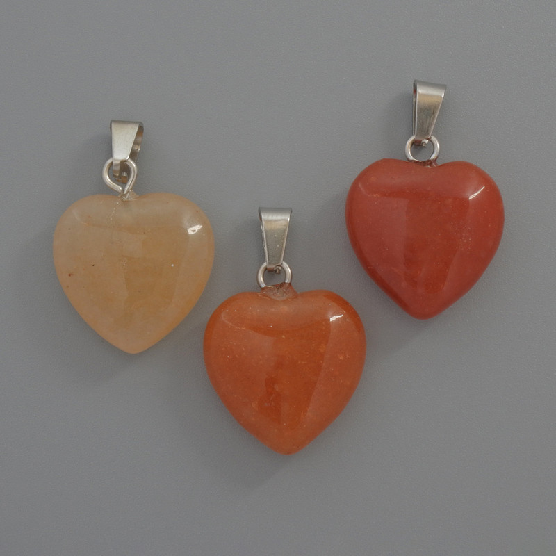 Herz-Anhänger aus Karneol, Durchmesser 15×15×6 mm+-, Länge 23 mm+