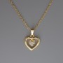 Herz-Anhänger an einer goldfarbenen Kette, Durchmesser 16 × 15 mm, Dicke 1 mm, Länge 40–45 cm +