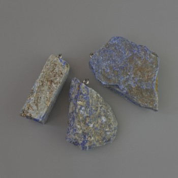 Anhänger Lapislazuli, roher Naturstein, ungearbeitet, Durchmesser 37×14 bis 43×27 mm +/- assortiert