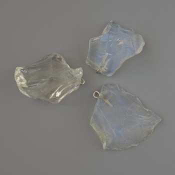 Anhänger aus unbehandeltem Mondstein, Durchmesser 30 × 21 mm bis 38 × 32 mm, assortiert