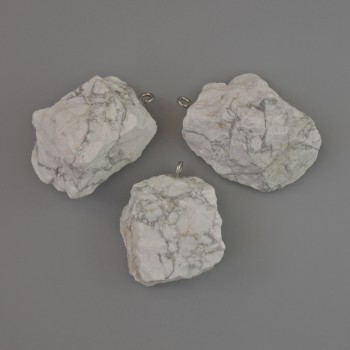 Anhänger Kaolinitstein, roh, Durchmesser ca. 28 × 21 bis 36 × 25 mm, assortiert