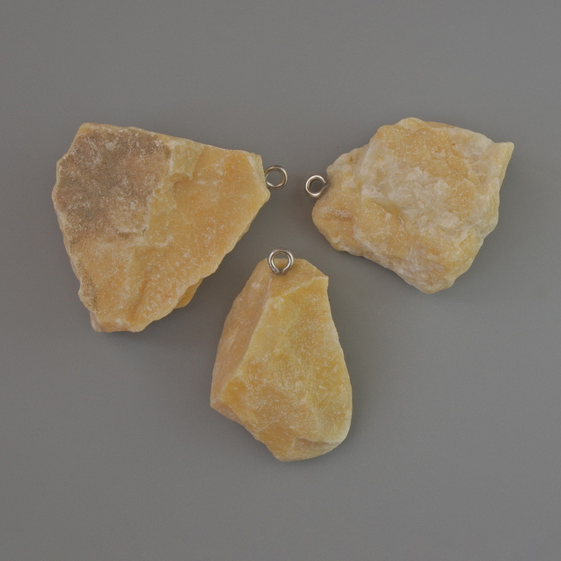 Anhänger Selenit, unbehandelter Naturstein, Durchmesser 34×20 bis 35×29 mm, assortiert