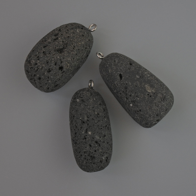 Anhänger aus Lava, Durchmesser 38 × 18 mm+