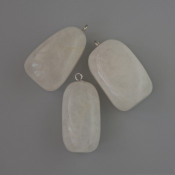 Anhänger Bergkristall, Naturstein, Durchmesser 35×17 mm+