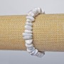 Kaholong-Armband aus natürlichem Stein, glatt geschliffene Steine, Durchmesser ca. 12×5 mm, Länge ca. 18 cm (Elastikarmband)