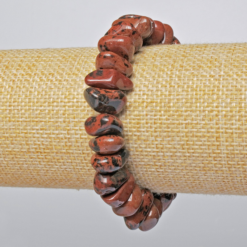 Armband aus natürlichem Obsidian, facettierte Perlen, Durchmesser 15×7 mm + -, Länge 18 cm + - (elastisch)