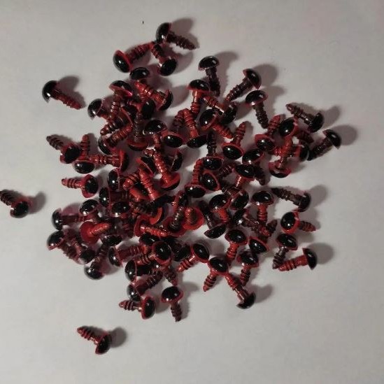 Zubehör „Lebendige Augen“ in roter Farbe, Durchmesser 8 mm, Verpackung 50 Paare