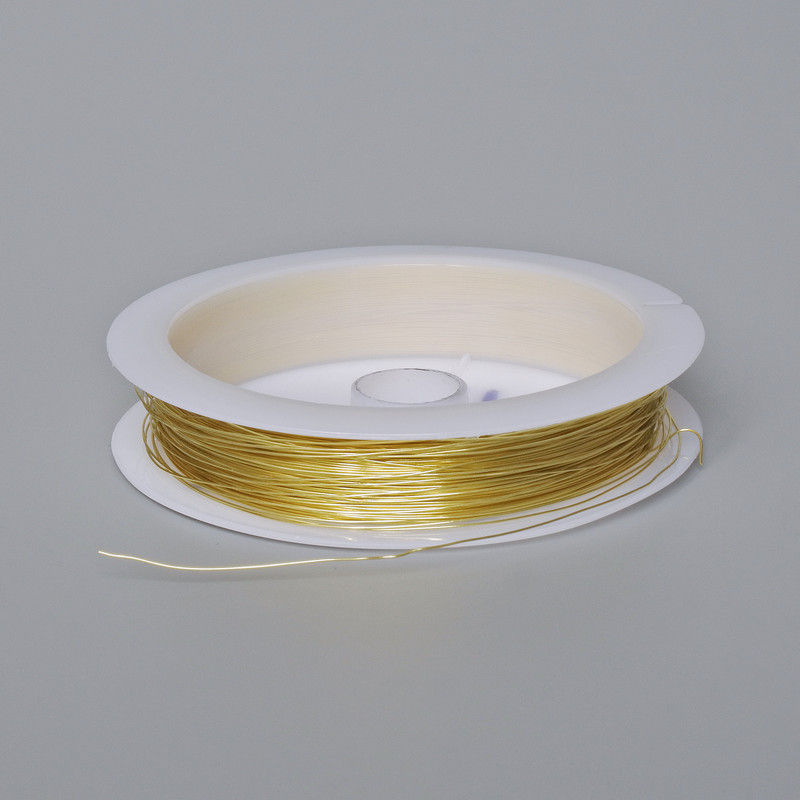 Zierdraht für Schmuck, Zitronengelb, Durchmesser 0,3 mm, Spule, 18 m