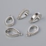 Unterpendant mit weißen Strasssteinen, silberfarbenes Metall, Durchmesser 15×3 mm ± 1 Stück