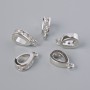 Unteranhänger mit weißen Strasssteinen, silberfarbener Metallton, Maße ca. 11×3 mm, 1 Stück