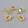 Anhängerrohling mit weißen Strass-Steinen, goldfarbenes Metall, Maße ca. 11×3 mm, 1 Stück