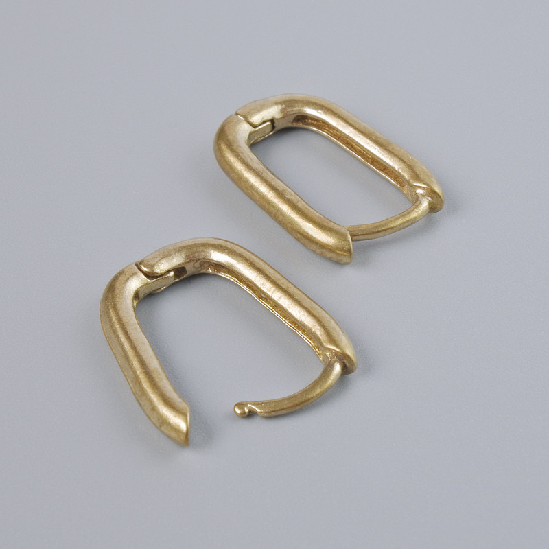 Kongo-Ohrhaken für Ohrringe, dunkelgoldfarbener Metallton, 16×11 mm, Paar