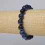 Armband aus blauem Katzenauge, natürlicher Stein, glatte Kugeln, Durchmesser 10,5 mm, Länge 18 cm, elastisch
