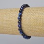Armband Blaues Katzenauge, natürlicher Stein, glatte Kugeln, Durchmesser ca. 6,5 mm, Länge ca. 18 cm (Stretcharmband)