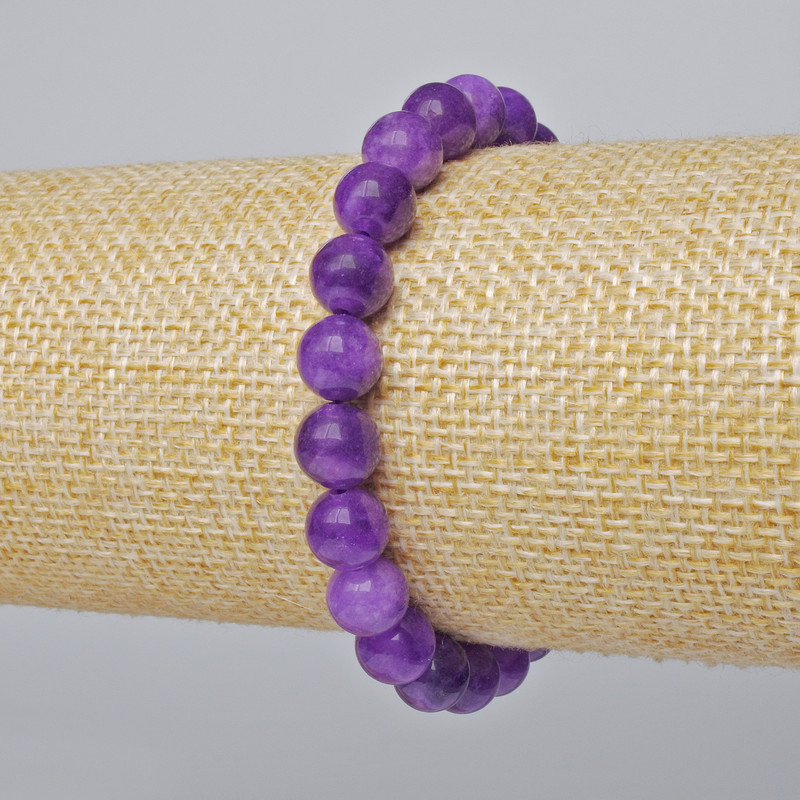Lepidolith-Armband (künstlich) glatte Kugeln, Durchmesser ca. 8 mm, Länge ca. 18 cm, Stretcharmband
