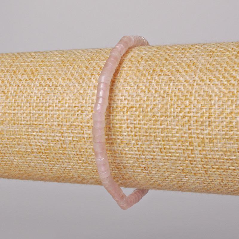 Armband aus Rosenquarz Naturstein, facettierte Perlen, Durchmesser ca. 4×2 mm, Länge ca. 18 cm, Stretcharmband