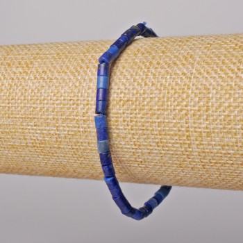 Armband aus Lapislazuli, natürlicher Stein, facettierte Steine 4×4 mm, Länge ca. 18 cm, Stretch