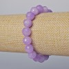 Lavendelfarbenes Amethyst-Armband aus natürlichem Stein, facettierte Kugeln, Durchmesser der Perlen ca. 10 mm, Länge ca. 18 cm – Stretch-Armband