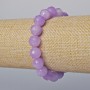 Lavendelfarbenes Amethyst-Armband aus natürlichem Stein, facettierte Kugeln, Durchmesser der Perlen ca. 10 mm, Länge ca. 18 cm – Stretch-Armband