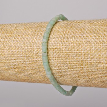 Amazonit-Armband aus Rondell-Perlen, Durchmesser 4×2 mm, Länge ca. 18 cm (Stretch)