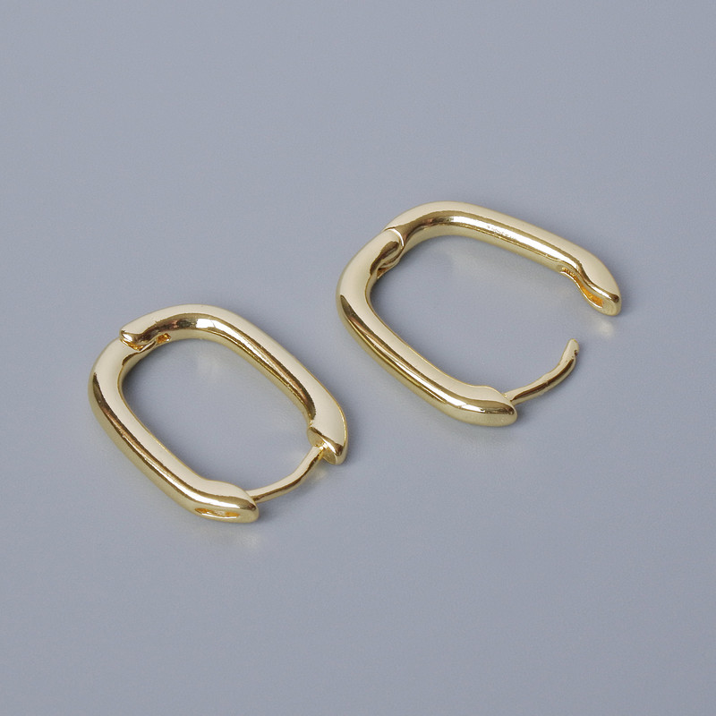 Congo-Ohrhaken für Ohrringe, goldfarbenes Metall, 18×14×2 mm, Paar