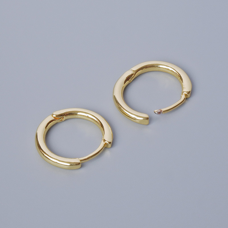Kongohaken für Ohrringe, goldfarbenes Metall, 14,5 × 16 × 2 mm, Paar