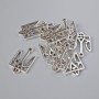 Anhänger-Zubehör „Wappen“, Durchmesser 25×15 mm, Lochdurchmesser 2,1 mm, Packung 7 Stück ±, silberfarbenes Metall