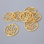 Schmuckzubehör – Anhänger „Wappen“, Durchmesser 26,5 × 25 mm, Lochdurchmesser 1,9 mm, Verpackung 7 Stück ±, goldfarbener Metallton
