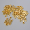 Schmuckzubehör Anhänger „Wappen“, Durchmesser 25×15 mm, Lochdurchmesser 2,1 mm, Verpackung 7 Stück ±, goldfarbener Metallton