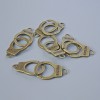 Schmuckanhänger „Handschellen“, Maße 23×14 mm, Dicke 5 mm, Lochdurchmesser 2,4 mm, Länge 40 mm, Verpackung 5 Stück ± Bronze-Farbton des Metalls