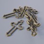 Schmuckzubehör Anhänger Kreuz, 28,5×22 mm, Lochdurchmesser 3 mm, Verpackung 8 Stück ±, bronzefarbene Metallfarbe