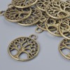 Schmuckzubehör Anhänger „Baum“, Durchmesser 24×20 mm, Lochdurchmesser 2,7 mm, Verpackung 13 Stück ± bronzenfarbener Metallton