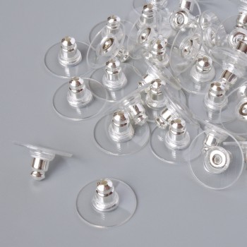 Endkappen für Ohrhaken, Ø 12 mm, Verpackung 42 Stück, silberfarben