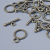 Verschlussbeschlag, Durchmesser 10 mm, 14,5 mm, Lochdurchmesser 2,1 mm, Verpackung 14 Stück, bronzefarbenes Metall