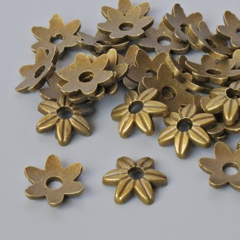 Bronzene Endkappe, Durchmesser 9 × 2 mm, Lochdurchmesser 2,5 mm, Verpackung 30 Stück ± bronzefarbene Metalloptik