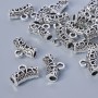 Silberfarbener Bail-Halter, Abmessungen 13,5×5 mm, Lochdurchmesser 2 mm, Stärke 2,7 mm, Länge 9 mm, Verpackung 19 Stück ± 20 g