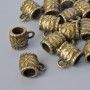 Bail-Halter, Durchmesser 8×6 mm, Lochdurchmesser 1,7 mm und 4 mm, Länge 10 mm, Verpackung 18 Stück ± bronzefarbener Metallton