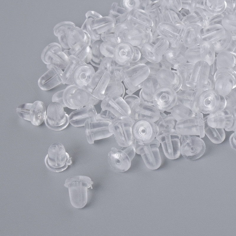 Silikon-Fixierer für Ohrringe, Weiß, 10 g