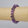 Armband aus Amethyst, natürlicher Stein, facettierte Rondellen, Durchmesser ca. 10×7 mm, Länge ca. 18 cm, Stretcharmband mit Metall-Einlagen
