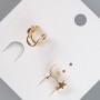 Clip-Ohrring Xuping mit weißen Strasssteinen, Durchmesser 8,5 × 14 mm, 18K Vergoldung