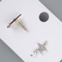 Ohrringe „Stern und Mond“ Xuping mit weißen Strasssteinen, Durchmesser 12×9,5 mm, Länge ca. 18 mm, ohne Verschluss, rhodiniert