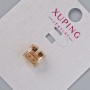 Xuping-Perle mit weißen Strasssteinen, Durchmesser der Perle 8,5×8,5 mm ± Öffnung 4,7 mm ± 18K-Vergoldung