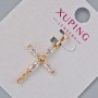 Anhänger «Kreuz» Xuping mit weißen Kristallen, Durchmesser 23,5 × 16 mm, Länge 29 mm, Vergoldung 18K