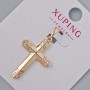Anhänger «Kreuz» Xuping mit weißen Strasssteinen, Abmessungen 26,5×17×5 mm, Länge ca. 31 mm, 18K-Vergoldung